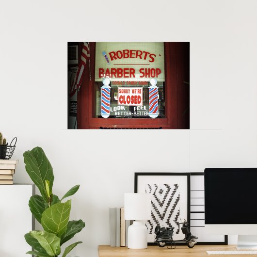 Roberts Barber Shop Poster (Thuiskantoor)