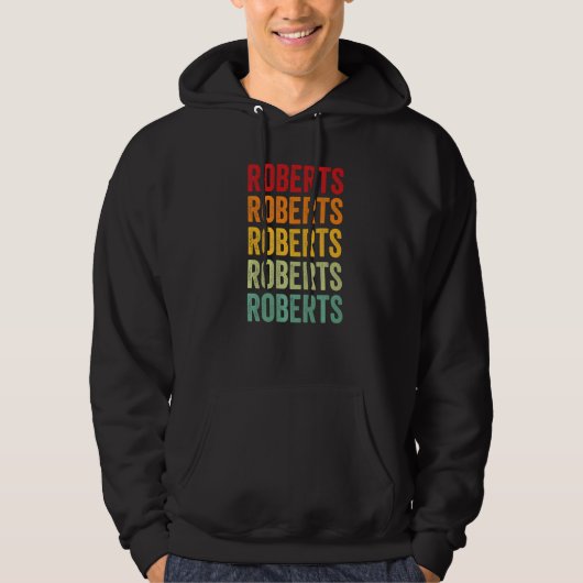 Roberts County Texas Rainbow Text Hoodie (Voorkant)