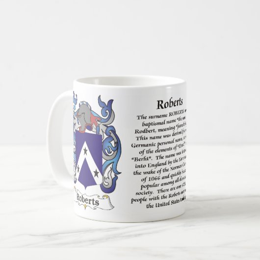 Roberts Family Coat of Arms a mok (Voorkant links)