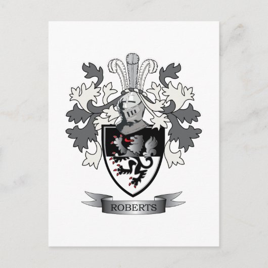Roberts Family Crest Coat of Arms Briefkaart (Voorkant)