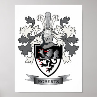 Roberts Family Crest Coat of arms Poster