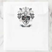 Roberts Family Crest Coat of Arms Vierkante Sticker (Tas)
