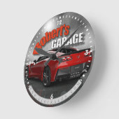 Robert's Garage Corvette Wall Clock Ronde Klok (Hoek)