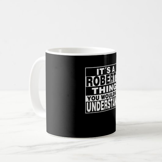 ROBERTS Surname Personalized Gift Koffiemok (Voorkant links)