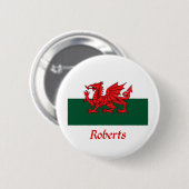 Roberts Welsh Flag Ronde Button 5,7 Cm (Voorkant /achterkant)