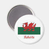 Roberts Welsh vlag Magneet (Voorkant / Achterkant)