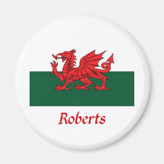 Roberts Welsh vlag Magneet (Voorkant)