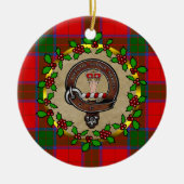 Robertson Badge & Tartan Gepersonaliseerde Kerstmi Keramisch Ornament (Voorkant)