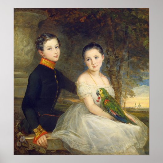 Robertson - Children With Parrot Poster (Voorkant)