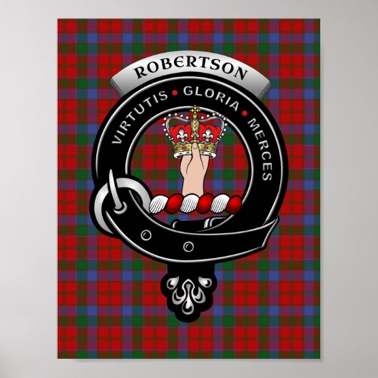 Robertson Clan Badge 8,5x11 Poster (Voorkant)