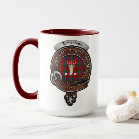 Robertson Clan Badge Combo 15oz Mok (Met donut)