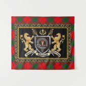 Robertson Clan Badge & Motto w/Lions Wandkleed (Voorkant (horizontaal))