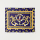 Robertson Clan Badge Personalized Blue Wandkleed (Voorkant (horizontaal))