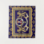 Robertson Clan Badge Personalized Blue Wandkleed (Voorkant)