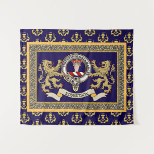 Robertson Clan Badge Persoonlijk Blauw Wandkleed