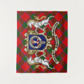 Robertson Clan Badge & Unicorns w/Tartan  Wandkleed (Voorkant)