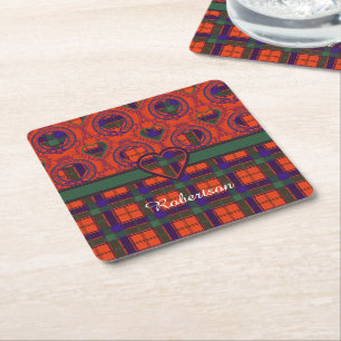 Robertson clan Pset Scottish tartan Kartonnen Onderzetters