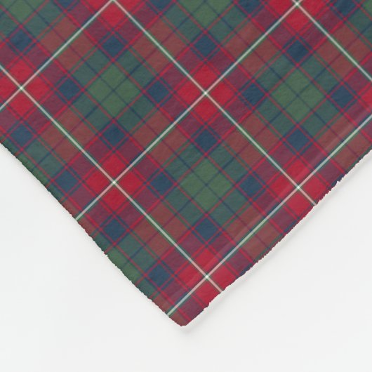 Robertson Clan Red, Blue en Green Tartan Fleece Deken (Hoek)