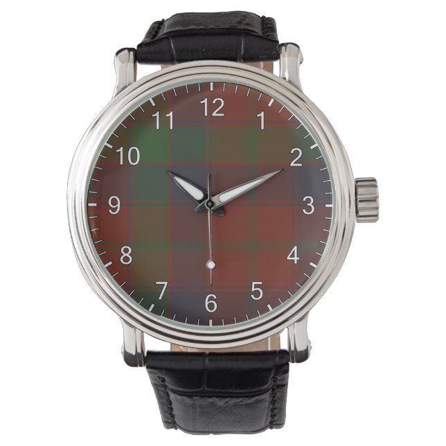 Robertson Clan Tartan Horloge (Voorkant)