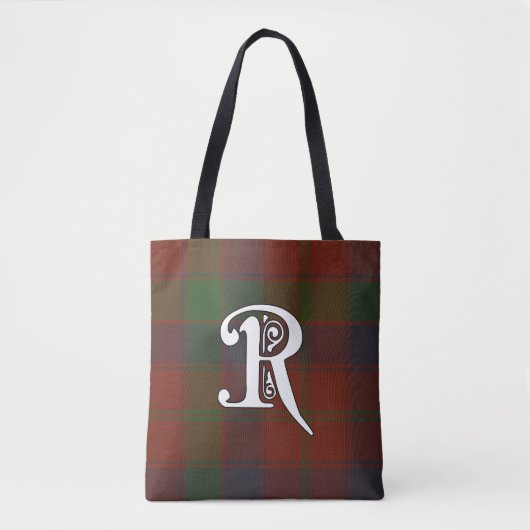 Robertson Clan Tartan Monogram Tote Bag (Voorkant)