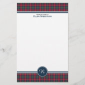 Robertson Clan Tartan Schots geruite monogram Briefpapier (Voorkant)