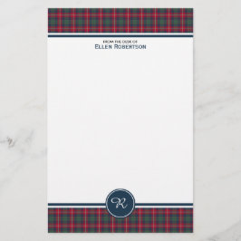 Robertson Clan Tartan Schots geruite monogram Briefpapier