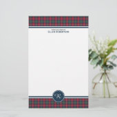 Robertson Clan Tartan Schots geruite monogram Briefpapier (Staand voorkant)