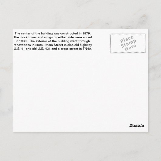 Robertson County Courthouse - Springfield, TN Briefkaart (Achterkant)