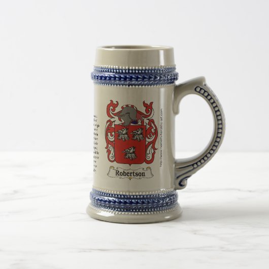 Robertson Family Crest Stein Bierpul (Rechts)
