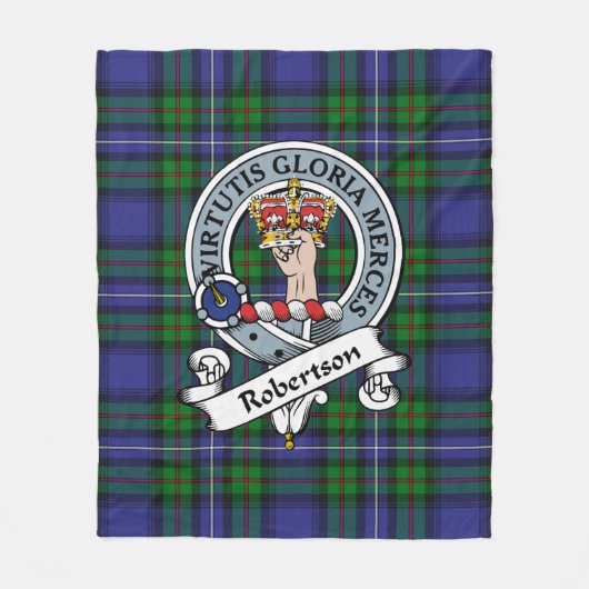 Robertson Hunting Modern Clan Badge Tartan Pset Fleece Deken (Voorkant)