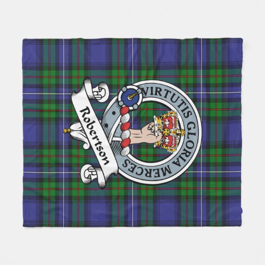 Robertson Hunting Modern Clan Badge Tartan Pset Fleece Deken (Voorkant (Horizontaal))