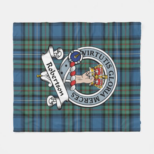 Robertson Jacht Oude Clan Badge Tartan Plaid Fleece Deken (Voorkant (Horizontaal))