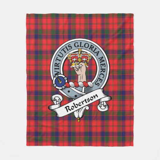 Robertson Modern Clan Badge Tartan Pset Fleece Deken (Voorkant)