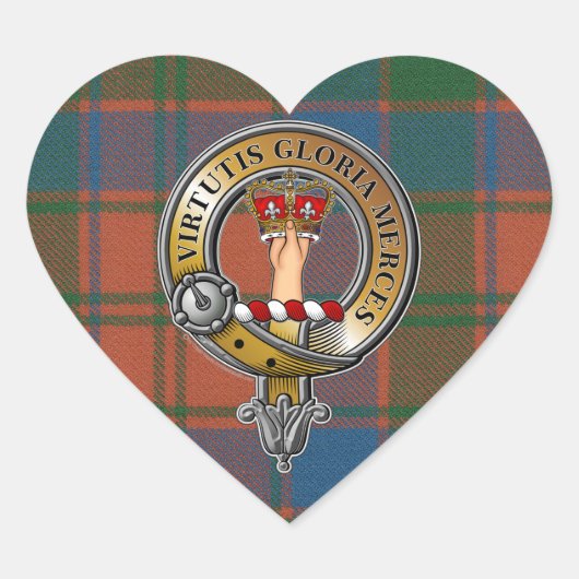 Robertson Tartan & Badge Hart Sticker (Voorkant)