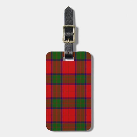 Robertson tartan red green plaid bagagelabel (Voorkant verticaal)