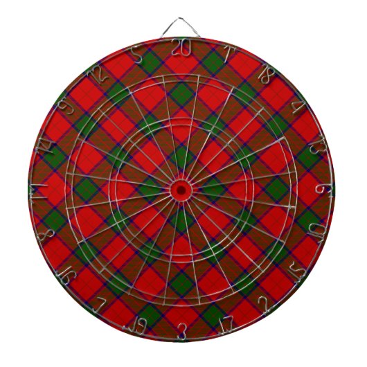 Robertson tartan red green plaid dartbord (Voorkant)