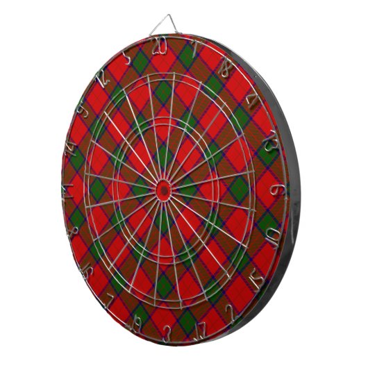 Robertson tartan red green plaid dartbord (Voorkant Rechts)
