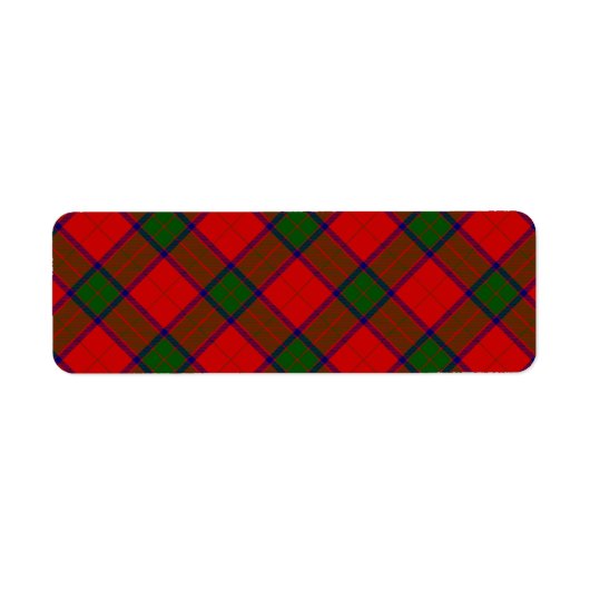 Robertson tartan red green plaid etiket (Voorkant)