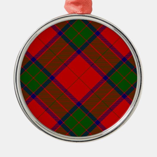 Robertson tartan red green plaid metalen ornament (Voorkant)