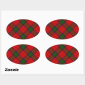 Robertson tartan red green plaid ovale sticker (Vel)