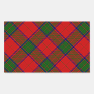 Robertson tartan red green plaid rechthoekige sticker