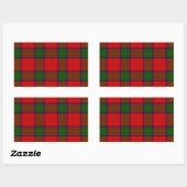 Robertson tartan red green plaid rechthoekige sticker (Vel)
