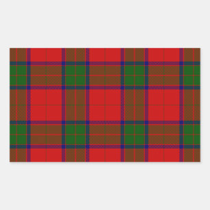 Robertson tartan red green plaid rechthoekige sticker