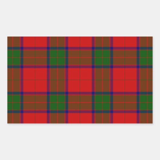 Robertson tartan red green plaid rechthoekige sticker (Voorkant)