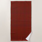 Robertson tartan red green plaid strandlaken (Voorkant)