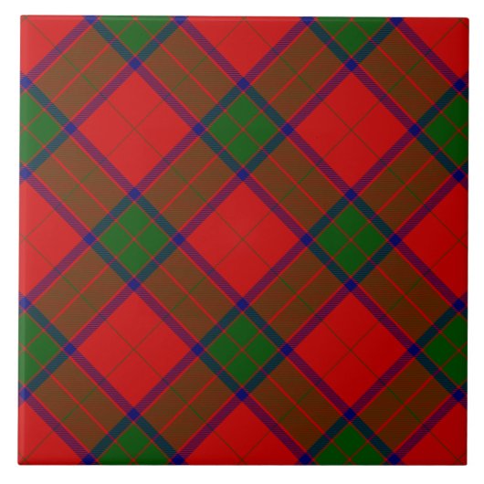 Robertson tartan red green plaid tegeltje (Voorkant)