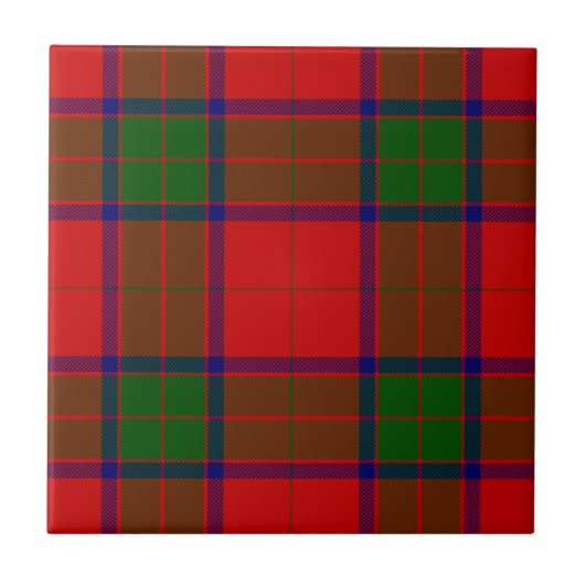 Robertson tartan red green plaid tegeltje (Voorkant)