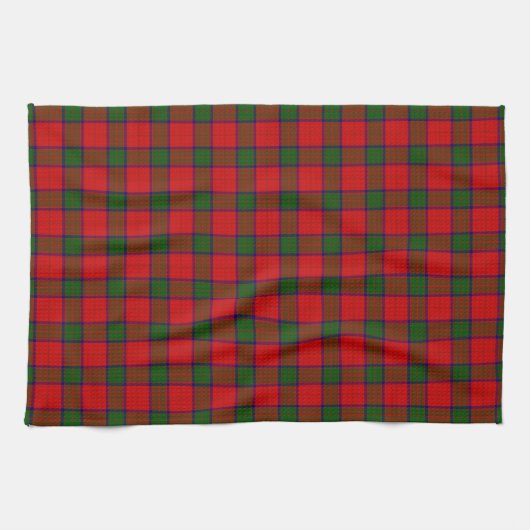 Robertson tartan red green plaid theedoek (Horizontaal)