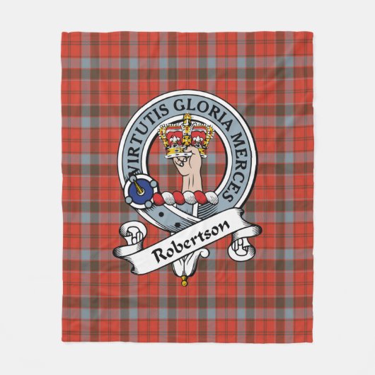 Robertson Weathered Clan Badge Tartan Pset Fleece Deken (Voorkant)