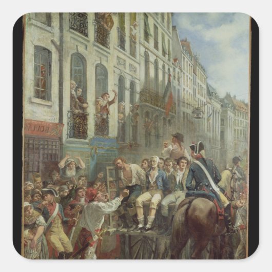 Robespierre en Saint-Just Vierkante Sticker (Voorkant)